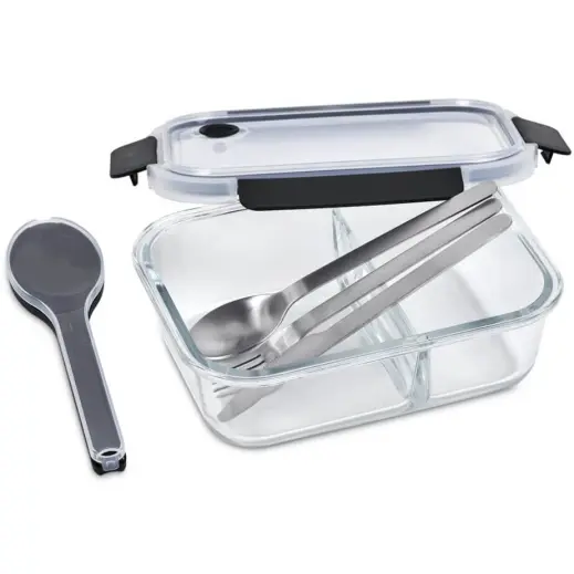 Serendipio Mealmate Lunch Box & Cutlery Set Open